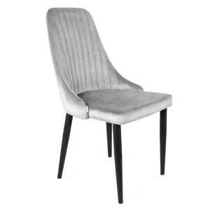 Krzeslo Louis Welurowe Szare 44X59X88 Cm