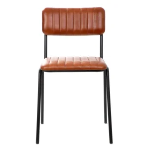 Krzeslo Lumbar W Obiciu Ze Skory Bawolej Brazowe 46X52X78 Cm