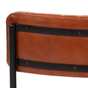 Krzeslo Lumbar W Obiciu Ze Skory Bawolej Brazowe 46X52X78 Cm