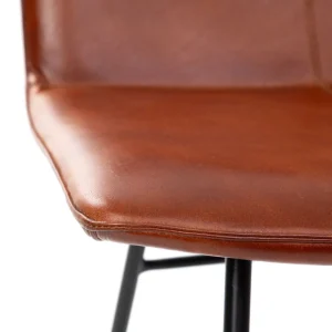 Krzeslo Nerea W Obiciu Ze Skory Bawolej Brazowe 46X58X86 Cm