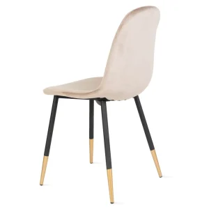 Krzeslo Noir Welurowe Bezowe 44X52X85Cm