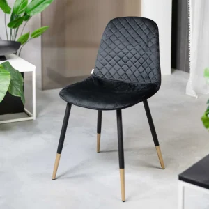 Krzeslo Noir Welurowe Czarne 44X52X85Cm