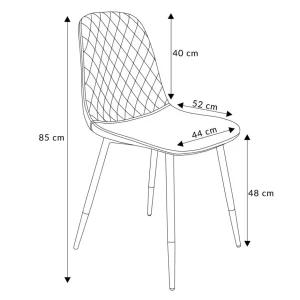 Krzeslo Noir Welurowe Czarne 44X52X85Cm