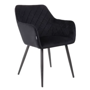 Krzeslo Shelton Welurowe Czarne 56X60X84Cm