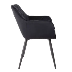 Krzeslo Shelton Welurowe Czarne 56X60X84Cm