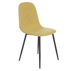 Krzeslo Slank W Tkaninie Musztardowe 44X52X85Cm