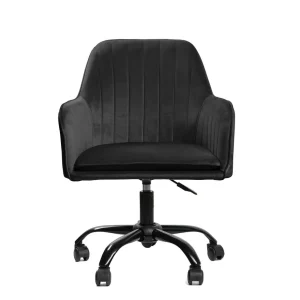 Krzeslo Teill Welurowe Obrotowe Czarne 55,5X54,5X80-90Cm