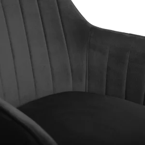 Krzeslo Teill Welurowe Obrotowe Czarne 55,5X54,5X80-90Cm