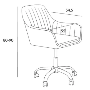 Krzeslo Teill Welurowe Obrotowe Bezowe 55X55X90Cm