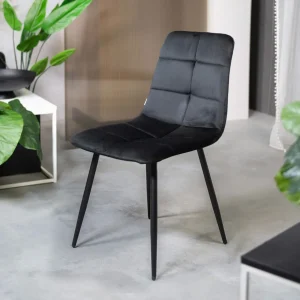 Krzeslo Triss Welurowe Czarne 44X57X88 Cm