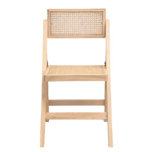 Krzeslo Verdura Drewniane Z Naturalnym Rattanem 46X52X80 Cm