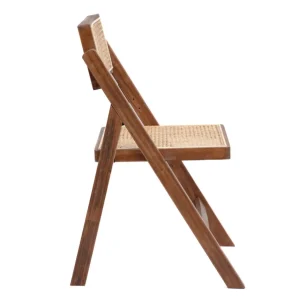 Krzeslo Verdura Drewniane Z Naturalnym Rattanem 46X52X80 Cm