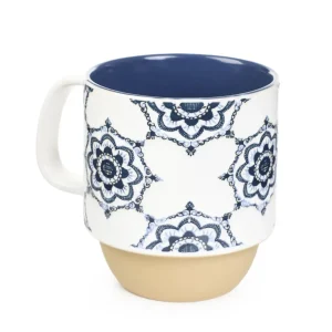 Kubek Rodes Z Niebieskim Zdobieniem Duzy Kwiat 0,35 L