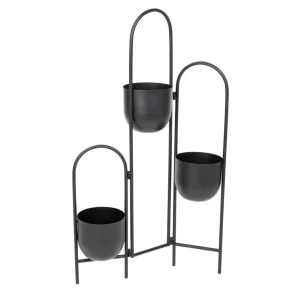 Kwietnik Floero Metalowy Czarny 49X14X80 Cm