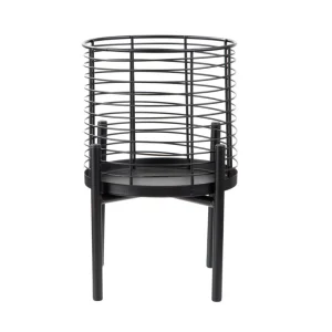 Kwietnik Floero Metalowy Czarny 18X25 Cm