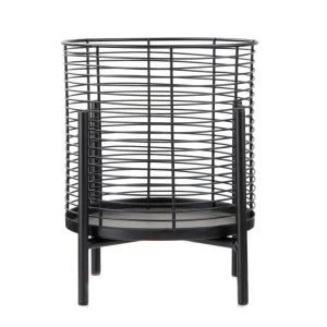 Kwietnik Floero Metalowy Czarny 22X30 Cm