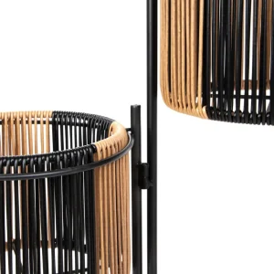 Kwietnik Floero Z Plecionka Bezowo-Czarny 67X23X70 Cm