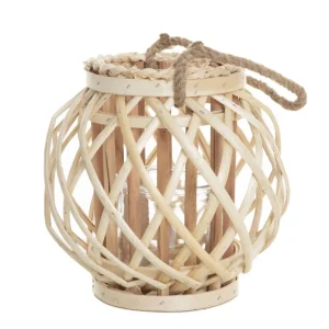 Lampion Lagge Pleciony Naturalny Niski 22 Cm