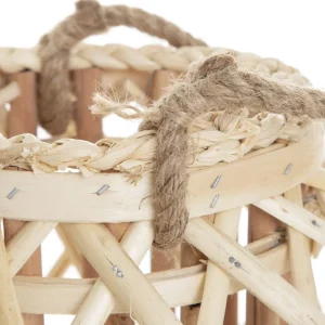 Lampion Lagge Pleciony Naturalny Niski 22 Cm