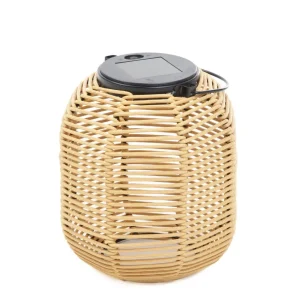 Lampion Solarny Fonar Pleciony Naturalny 17,5X19 Cm