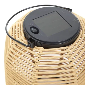 Lampion Solarny Fonar Pleciony Naturalny 17,5X19 Cm