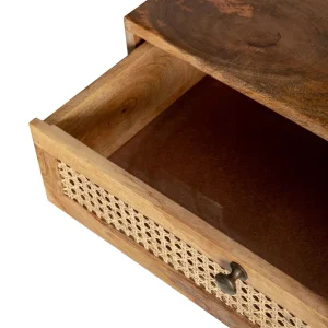 Lawa Natte Drewniana Lite Drewno Mango Z Rattanem 120X45X45