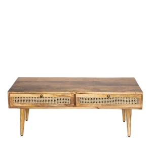 Lawa Natte Drewniana Lite Drewno Mango Z Rattanem 120X45X45