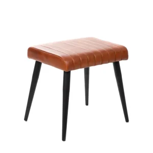 Lawka Brizo W Obiciu Ze Skory Bawolej Brazowe 45X37X45 Cm