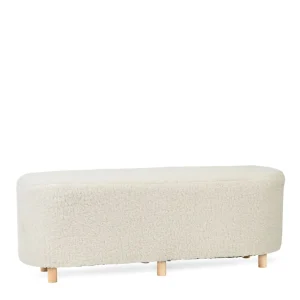 Lawka Elsa Bezowa W Tkaninie Teddy 120X40X44 Cm