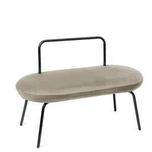 Lawka Ina Welurowa Bezowa 95X45X61 Cm