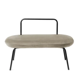 Lawka Ina Welurowa Bezowa 95X45X61 Cm