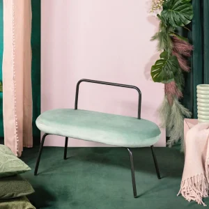 Lawka Ina Welurowa Mietowa 95X45X61 Cm