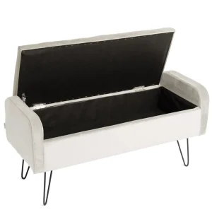 Lawka Venlo Welurowa Bezowa 100X39X45Cm