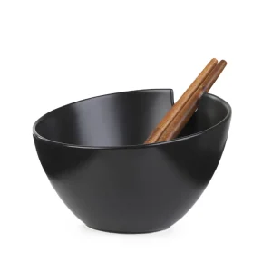 Misa Mooka Do Salat Ceramiczna Z Przyborami Czarna 24 Cm