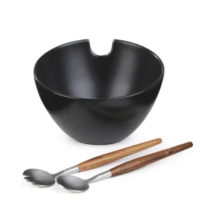 Misa Mooka Do Salat Ceramiczna Z Przyborami Czarna 24 Cm