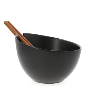 Misa Mooka Do Salat Ceramiczna Z Przyborami Czarna 24 Cm