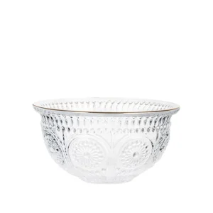 Miska Barrel Szklana Wzorzysta Ze Zlotym Rantem 13X6 Cm