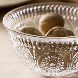 Miska Barrel Szklana Wzorzysta Ze Zlotym Rantem 13X6 Cm