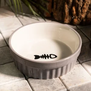 Miska Catty Dla Kota Z Rybka Szara 12X4 Cm