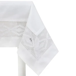 Obrus Halis Bialy Z Azurowym Brzegiem 150X200 Cm