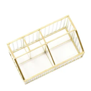Organizer Grazia Ze Szkla Prazkowanego 17,5X10X8,5 Cm