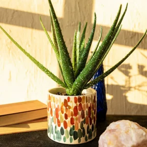 Oslonka Na Doniczke Azul W Kolorowe Plamki 13X13X11 Cm