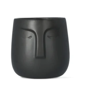 Oslonka Na Doniczke Face Czarna 14X15 Cm