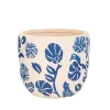 Oslonka Na Doniczke Grace Z Granatowymi Wytloczeniami 13,5X13,5X12 Cm