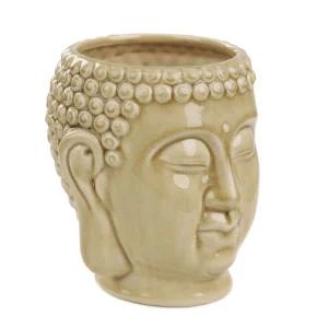 Oslonka Na Doniczke Makadi Budda Bezowa 16X16X17 Cm