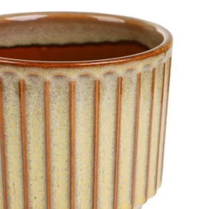 Oslonka Na Doniczke Maya Ceramiczna Musztardowa 13,8X13,8X12,8 Cm