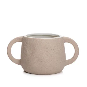 Oslonka Na Doniczke Sabbia Z Duzymi Uchwytami Bezowa 25,5X16X13 Cm