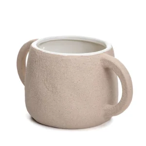 Oslonka Na Doniczke Sabbia Z Duzymi Uchwytami Bezowa 25,5X16X13 Cm