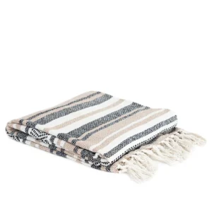 Pled Fortuna Ii W Paski Bezowo Czarne 130X170 Cm