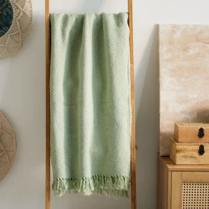 Pled Morris Pistacjowy Z Fredzlami 130X170 Cm